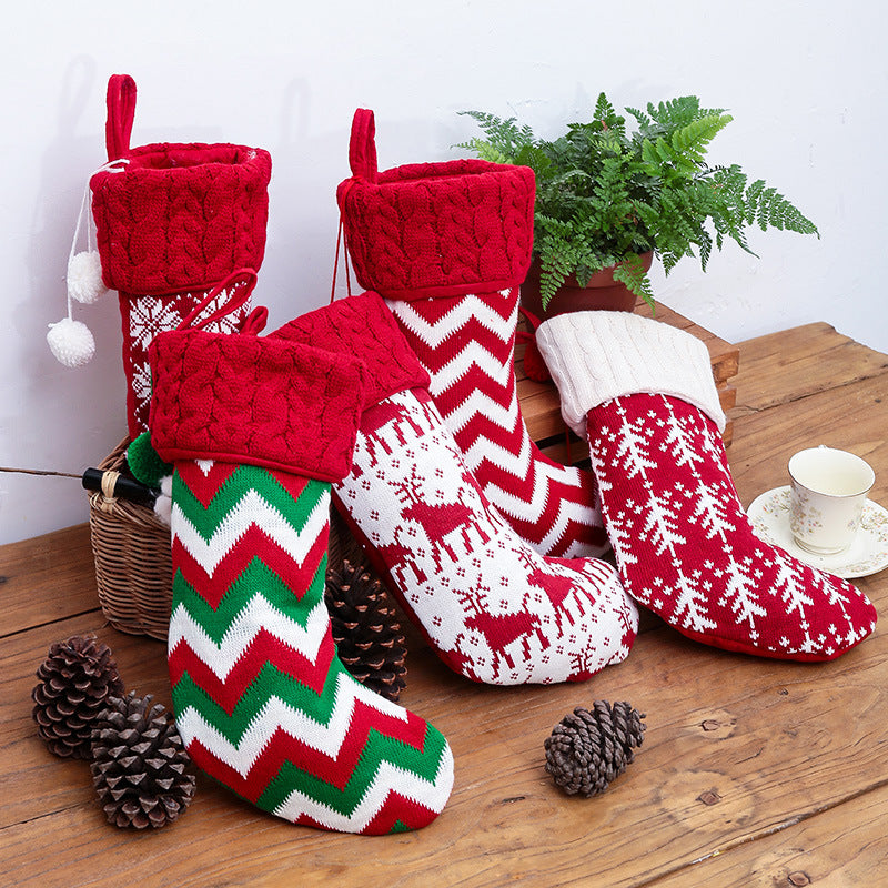 Wholesale Christmas Knitted Socks Gift Bags